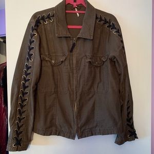 Cargo Free People jacket in olive green